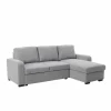 Hoeksalon Zenith 243x156cm - stof - grijs - 2 persoons met slaapfunctie