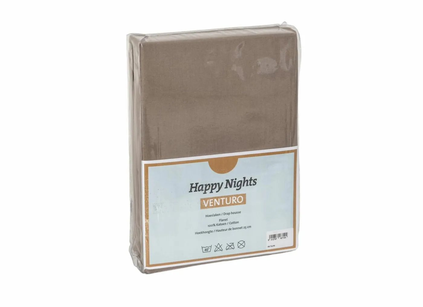Hoeslaken Venturo 90x200cm - flanel - taupe