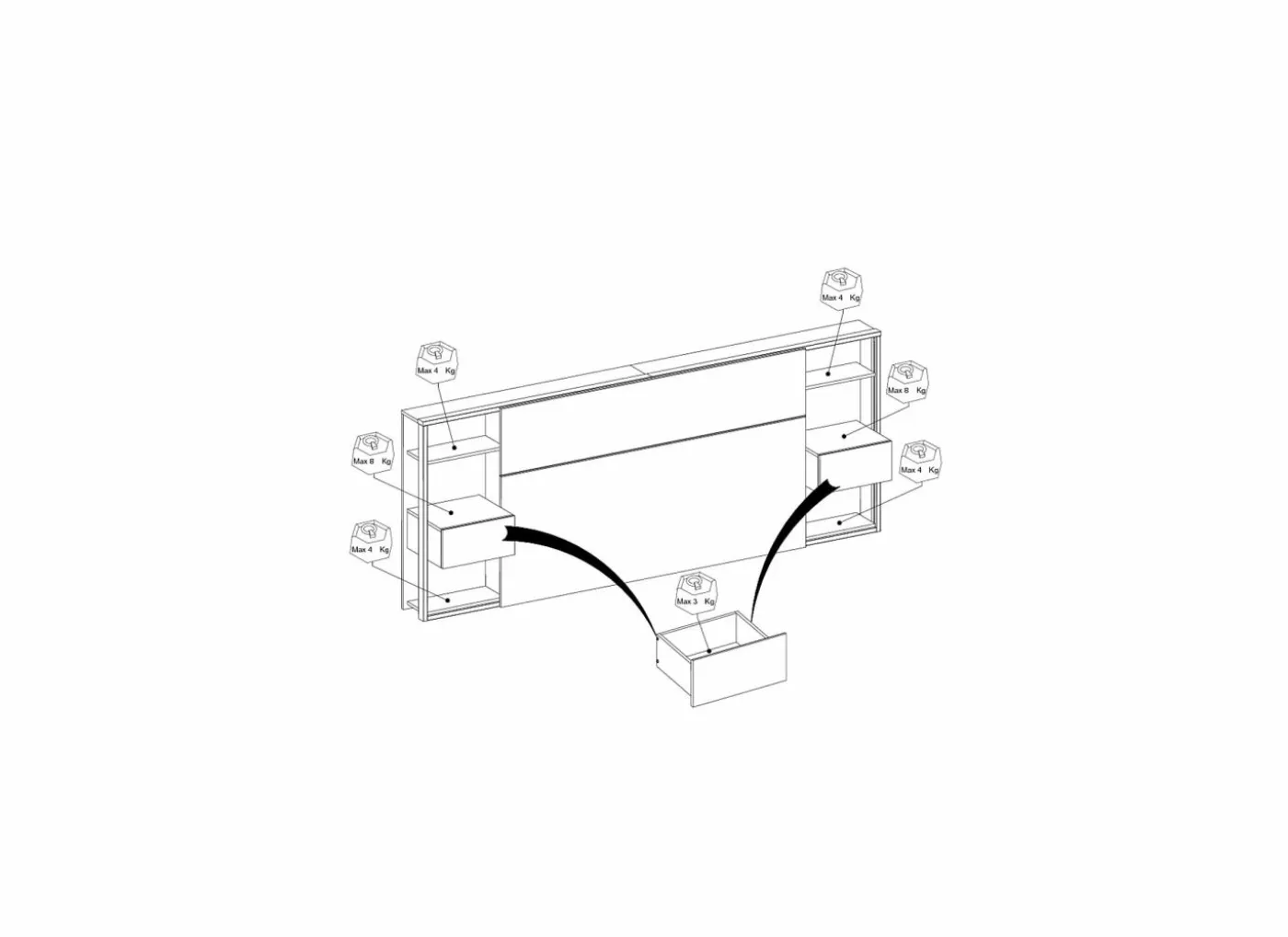 Hoofdbord Stamp 256cm