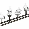 Houder voor vaasjes 70cm - metaal & glas - zwart