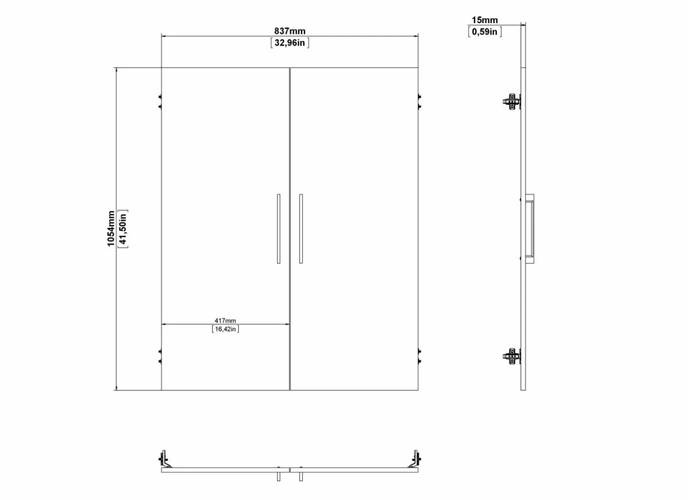 Inbouwset Prima 83x105cm - decor - eik