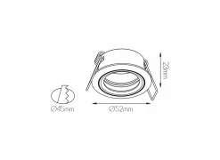 Inbouwspot MR11 - aluminium - zwart