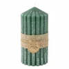 Kaars Ribble Ø7x14cm - paraffine - groen