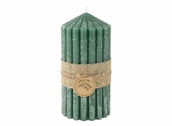 Kaars Ribble Ø7x14cm - paraffine - groen