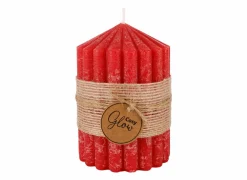 Kaars Ribble Ø7x10cm - paraffine - rood