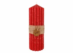 Kaars Ribble Ø7x20cm - paraffine - rood
