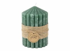 Kaars Ribble Ø7x10cm - paraffine - groen