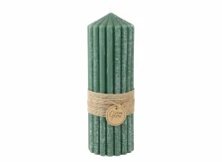 Kaars Ribble Ø7x20cm - paraffine - groen