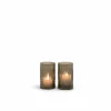 Kaarsenhouder handgeslepen  Ø7x12,5cm - glas - light smoke