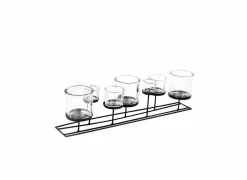 Kaarsenhouder Lincoln B70cm - metaal & glas - zwart