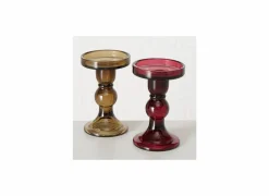 Kaarsenhouder Lune H14cm rood groen