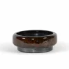 Kaarsenhouder Ø28x10,5cm - stoneware - bordeaux