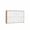Kast Best Chest 114x30x78cm - decor - artisanale eik & wit