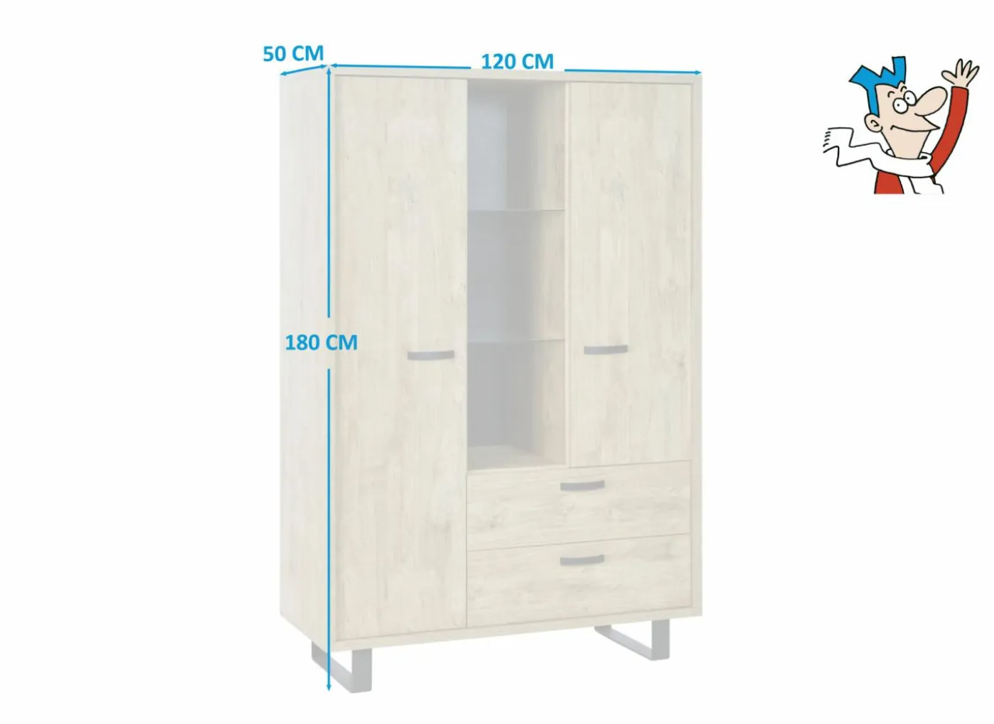 Kast Como 1 120cm - melamine - golden oak