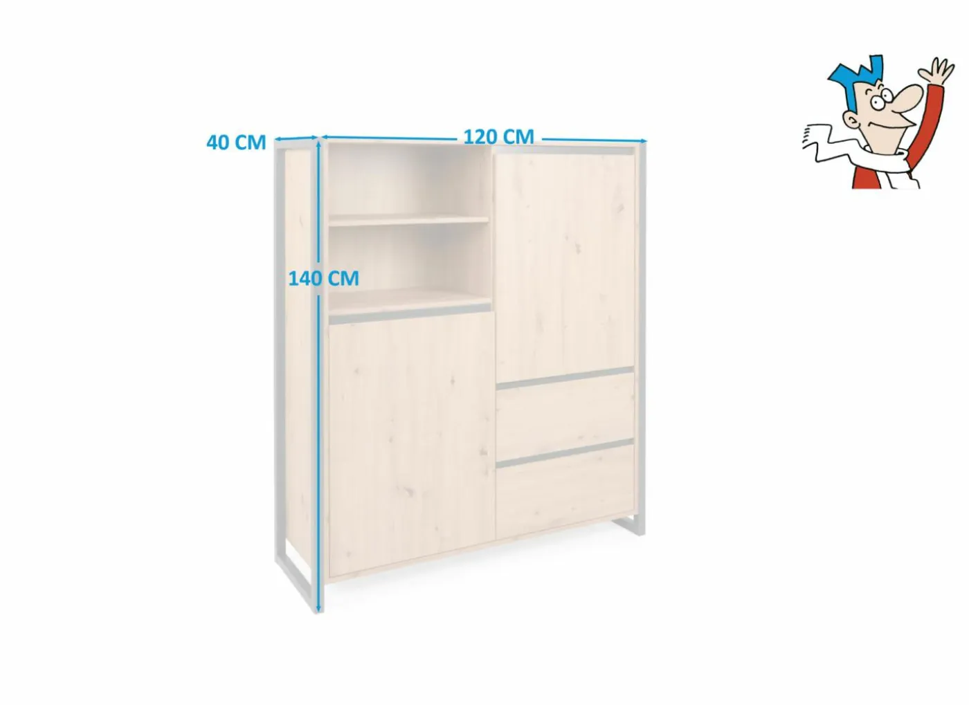 Kast Denver 120cm - decor - artisanale eik