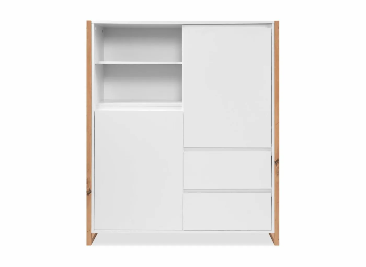 Kast Denver 120x40x139cm - decor - wit & artisanale eik