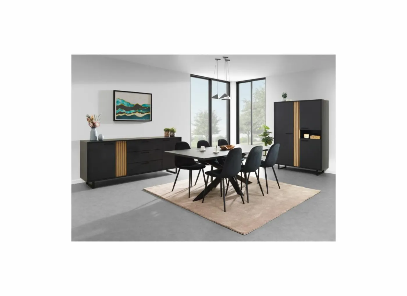 Kast Faro 127cm - melamine - structuur zwart