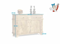 Kast Sacco  120x40x90cm - mango massief - naturel