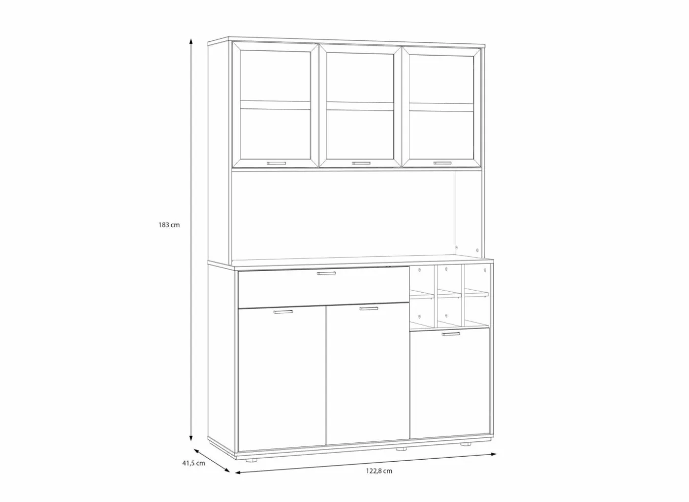 Keukenkast Mantek 120cm - decor - riva eik & zwart