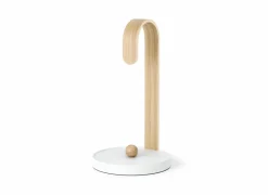 Keukenrolhouder Bellewood 17,1x17,1x32,3cm - metaal & hout - wit & naturel