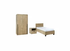 Kinderkamer Casper met bed 90x200cm - schuifdeurkast 120cm en 1 nachtkastje