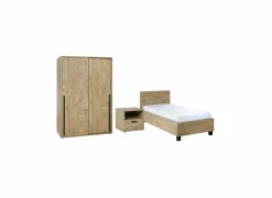 Kinderkamer Casper met bed 120x200cm - schuifdeurkast 150cm en 1 nachtkastje