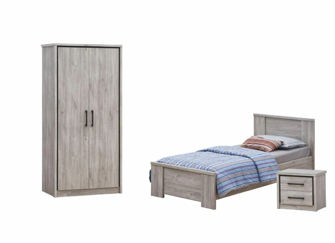 Kinderkamer Elias met bed 90x200cm - kleerkast 100cm en 1 nachtkastje