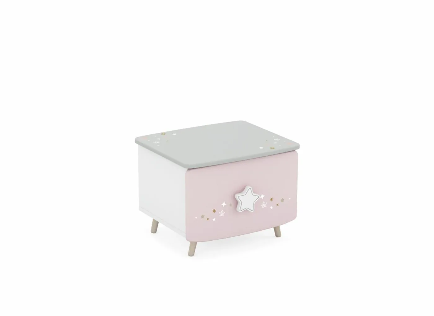 Kinderkamer Etoiles met bed 90x200cm - kleerkast 95cm en 1 nachtkastje