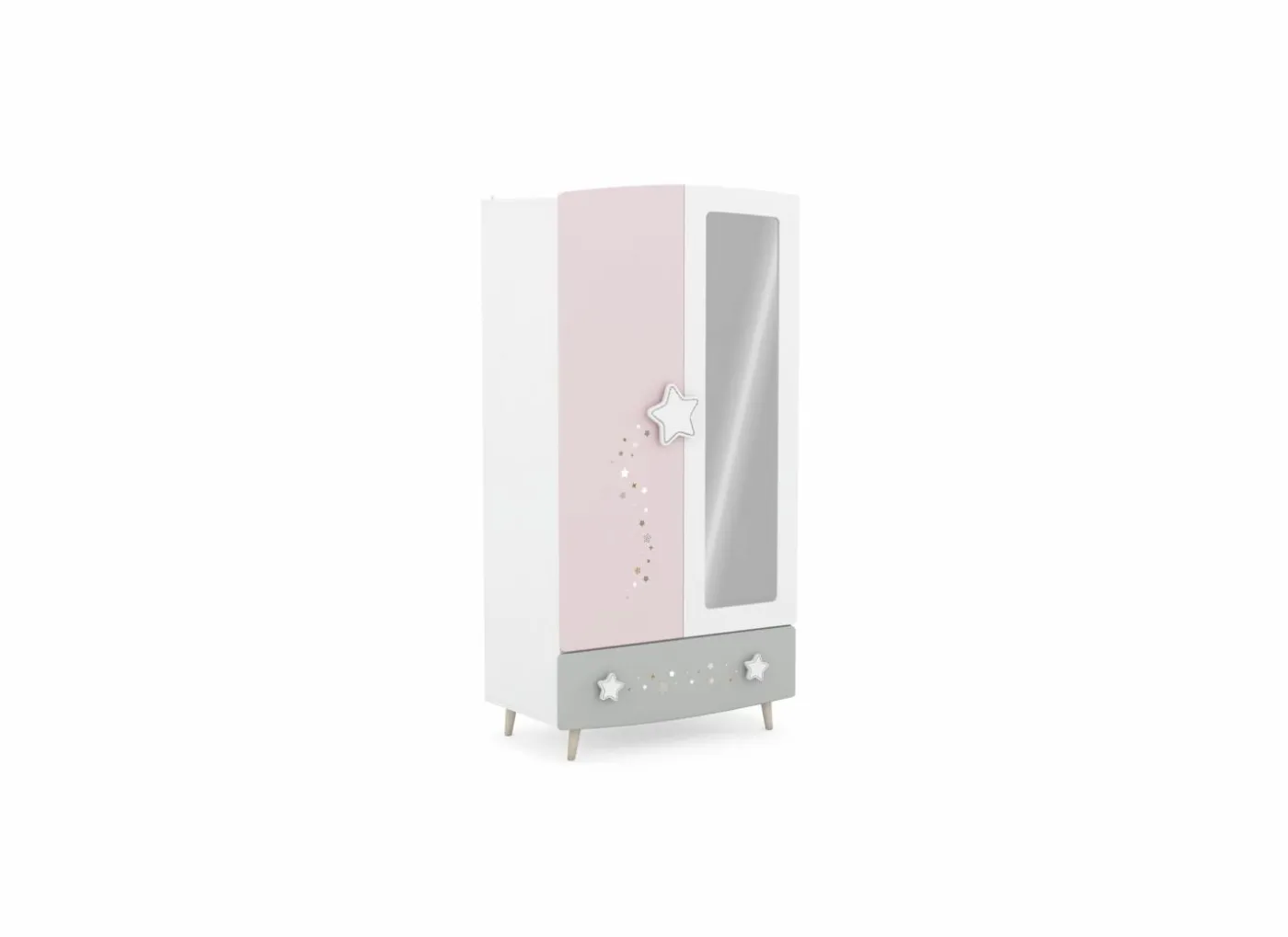 Kinderkamer Etoiles met bed 90x200cm - kleerkast 95cm en 1 nachtkastje