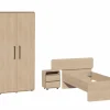 Kinderkamer met bed 90x200cm - kleerkast 104cm en 1 nachtkastje