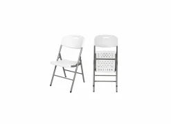 Klapstoel Nicola 45x48x87cm - staal & HDPE - wit