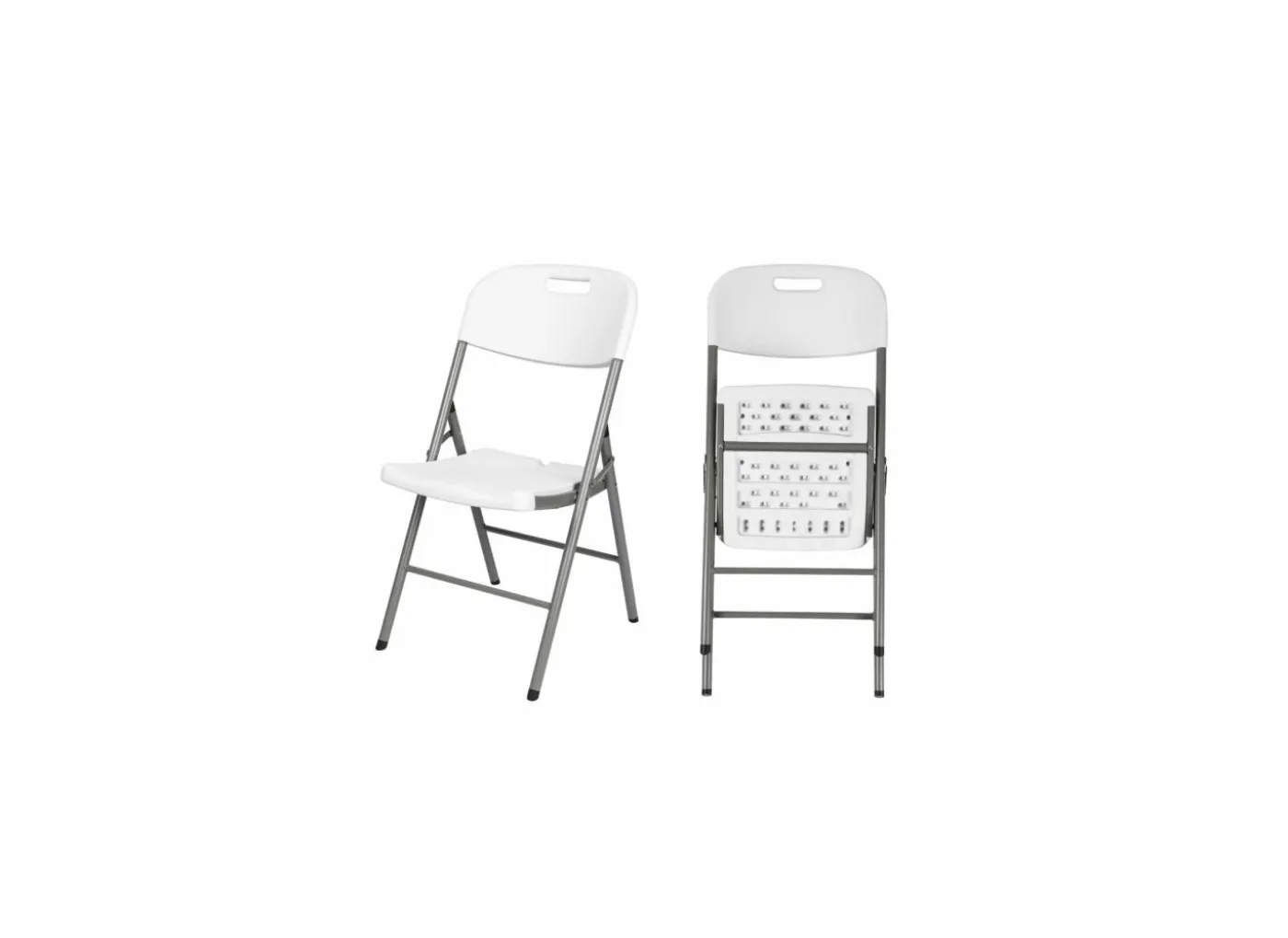 Klapstoel Nicola 45x48x87cm - staal & HDPE - wit