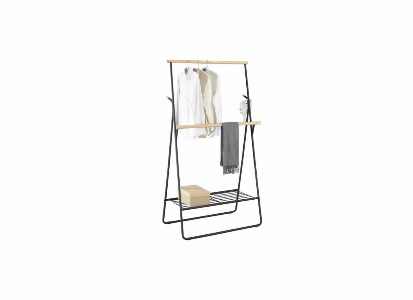Kledingrek Buttitta 95x51,5x170cm - metaal - zwart
