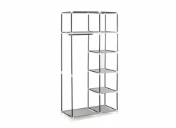 Kledingrek Fellow 90x45x178cm - metaal & stof - grijs
