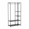 Kledingrek Gallo 90x40x178cm - melamine & metaal - zwart