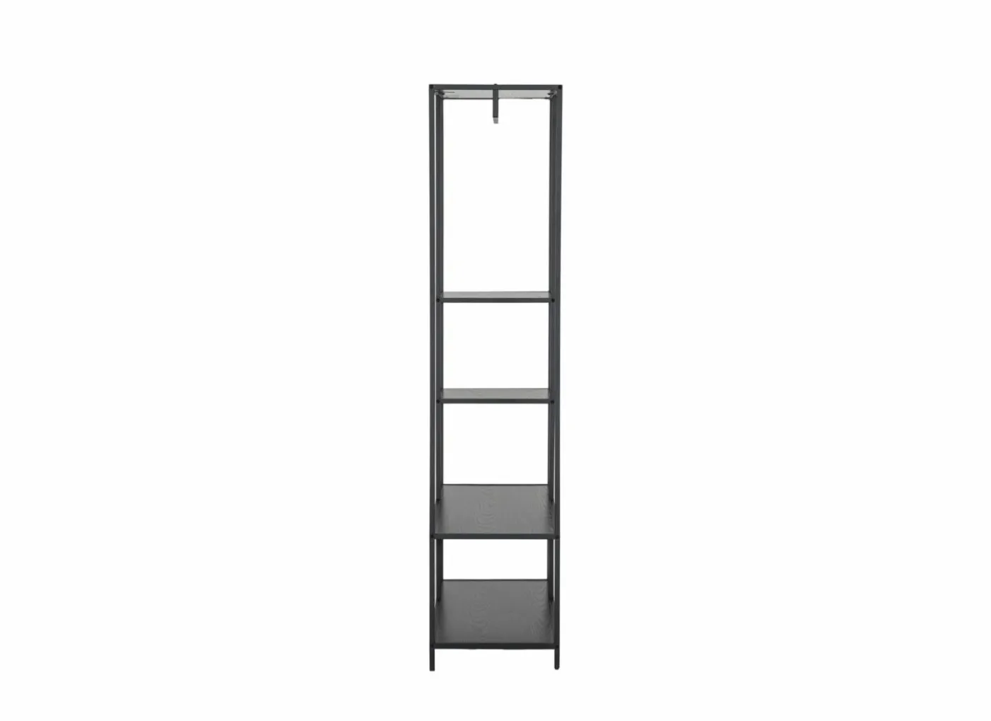 Kledingrek Gallo 90x40x178cm - melamine & metaal - zwart
