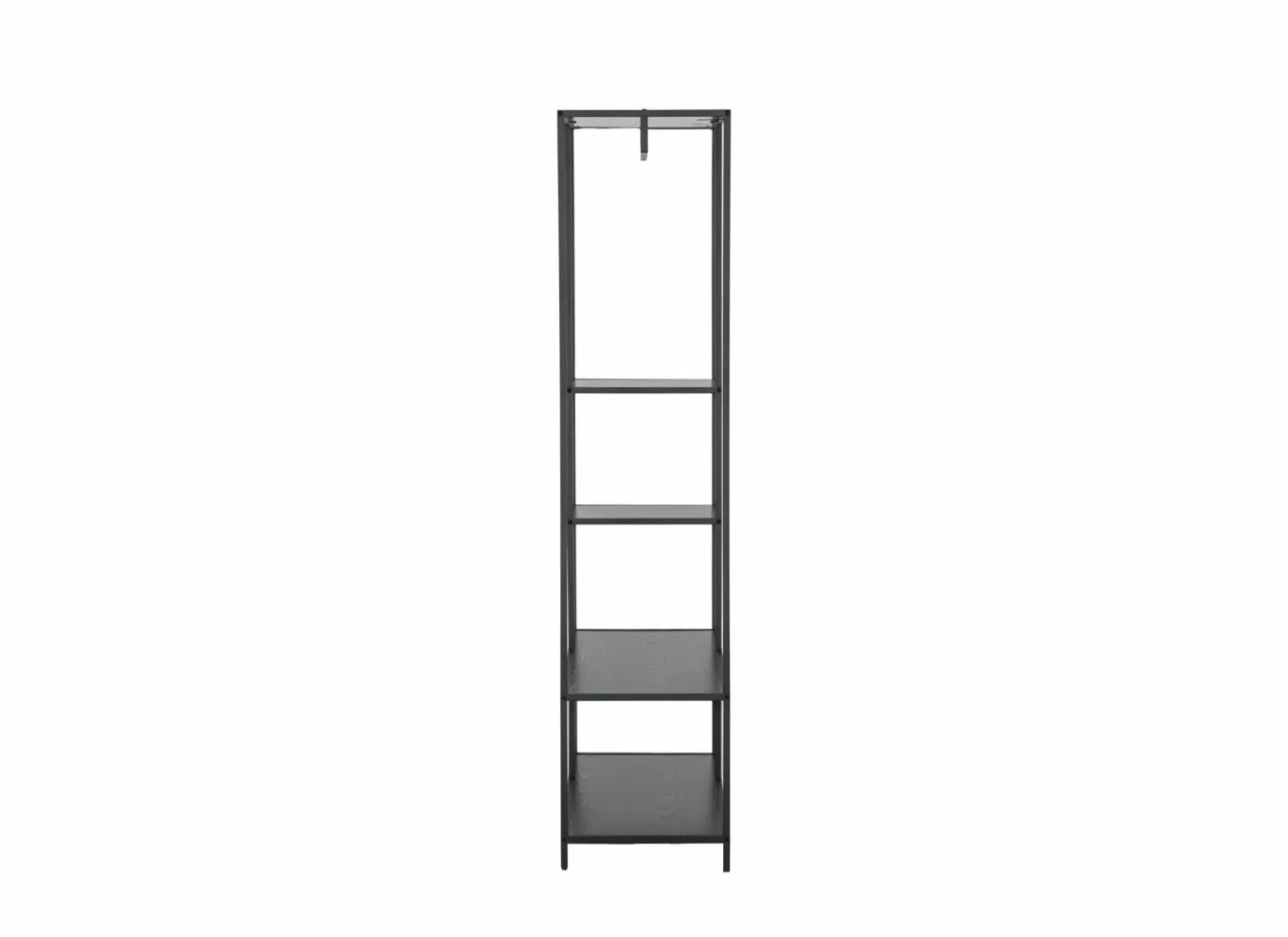 Kledingrek Gallo 90x40x178cm - melamine & metaal - zwart