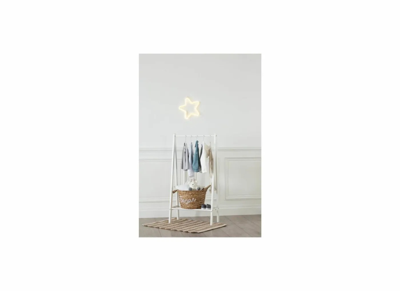 Kledingrek Kinderkledingrek 60x30x114cm - decor - wit