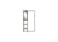 Kledingrek Luton 100x37x185cm - metaal - zwart