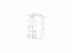 Kledingrek Luton 100x37x185cm - metaal - zwart