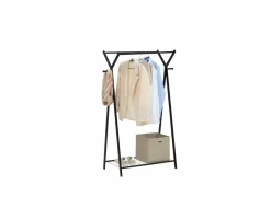 Kledingrek Metty 98x43,5x145cm - staal - zwart