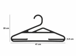 Kleerhanger Hang'up kunststof - zwart set van 5 anti slip