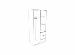 Kleerkast Cariba 91cm - decor - sanremo & wit