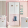 Kleerkast Cindy 95cm - decor - roze/wit