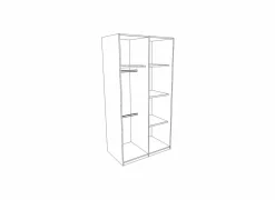 Kleerkast Cindy 95cm - decor - roze/wit