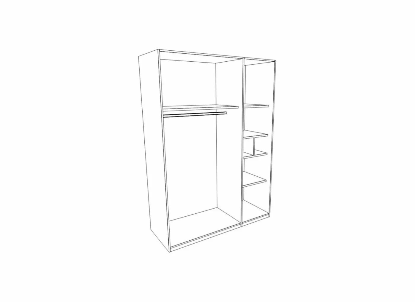 Kleerkast Clif 156cm - decor - old wood & beton