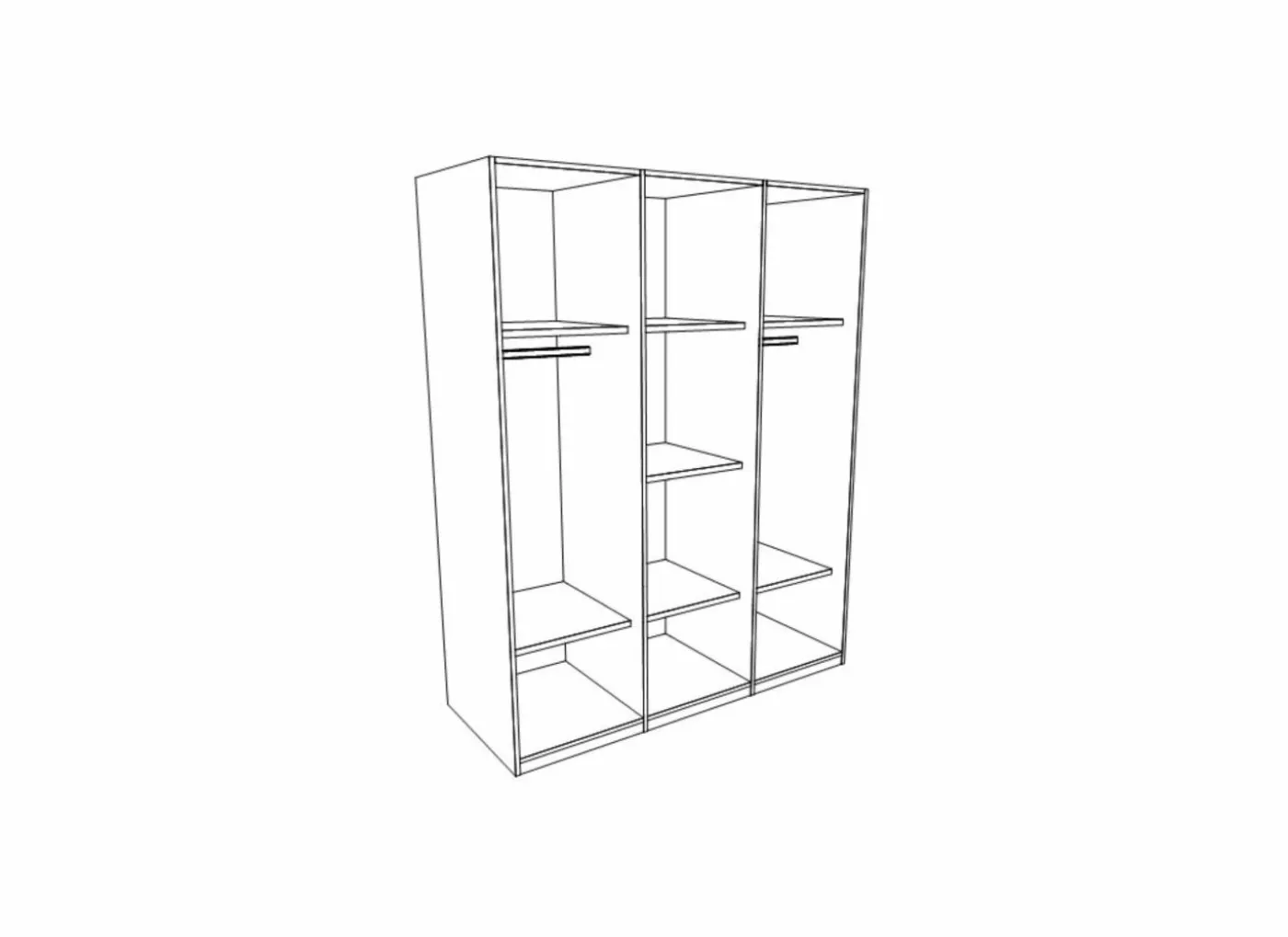 Kleerkast 172cm - decor - lariks & cristal oak