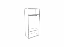 Kleerkast 122cm - decor - lariks & cristal oak