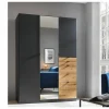 Kleerkast 136cm - decor - metallic grijs & artisanale eik
