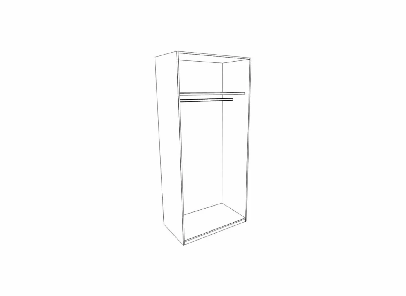 Kleerkast 91cm - decor - sonoma eik